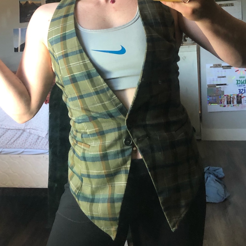 Green Plaid Vest